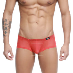 MetroMaleWear Tull Rojo trunk 2125-13 red mesh briefs with black logo on waistband for breathable comfort