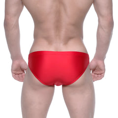 MetroMaleWear Ultimo bikini red 4963-12 vibrant red sleek satin swim trunks perfect for stylish swimwear