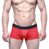Red men’s briefs metroMaleWear Uphole Short Boxer with black mexx logo waistband in breathable fabric