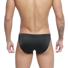 MetroMaleWear Vanguard swim bikini black sleek form-fitting trunks with smooth fabric finish for men