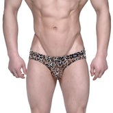Metro malewear vasco hip brief animal yellow leopard-print men’s briefs with snug fit and elastic waistband