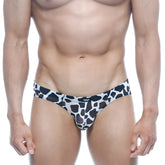 Black and white cow print briefs metro male wear vasco hip brief dalmatian 5103-77 with breathable fabric