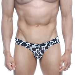 Black and white cow print briefs metro male wear vasco hip brief dalmatian 5103-77 with breathable fabric