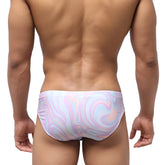 MetroMaleWear Vasco swim brief swirl 4953-61 pastel pink blue white swirl-patterned lightweight trunks