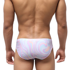 MetroMaleWear Vasco swim brief swirl 4953-61 pastel pink blue white swirl-patterned lightweight trunks