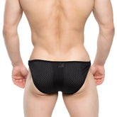 Metro malewear verano bikini black 3606-20 snug black mesh briefs with form-fitting design