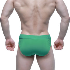 MetroMaleWear verde brief 5203-07 solid green with smooth form-fitting fabric and minimalist design front view