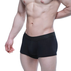 Black ribbed men’s boxer briefs with a branded waistband from MetroMaleWear Voltz boxer brief black 2122-22