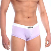 Light purple men’s briefs with white waistband featuring mettamalewear label from metromalewear waistband boxster violet 2110-09