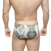 Metro male wear wild bikini 5103-95 silver and black snake scale patterned swim trunks for men