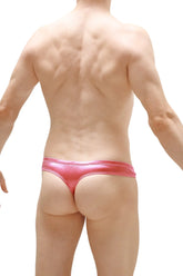 Shiny pink metallic thong mini shorty satin pink featuring a sleek satin finish perfect for intimate wear