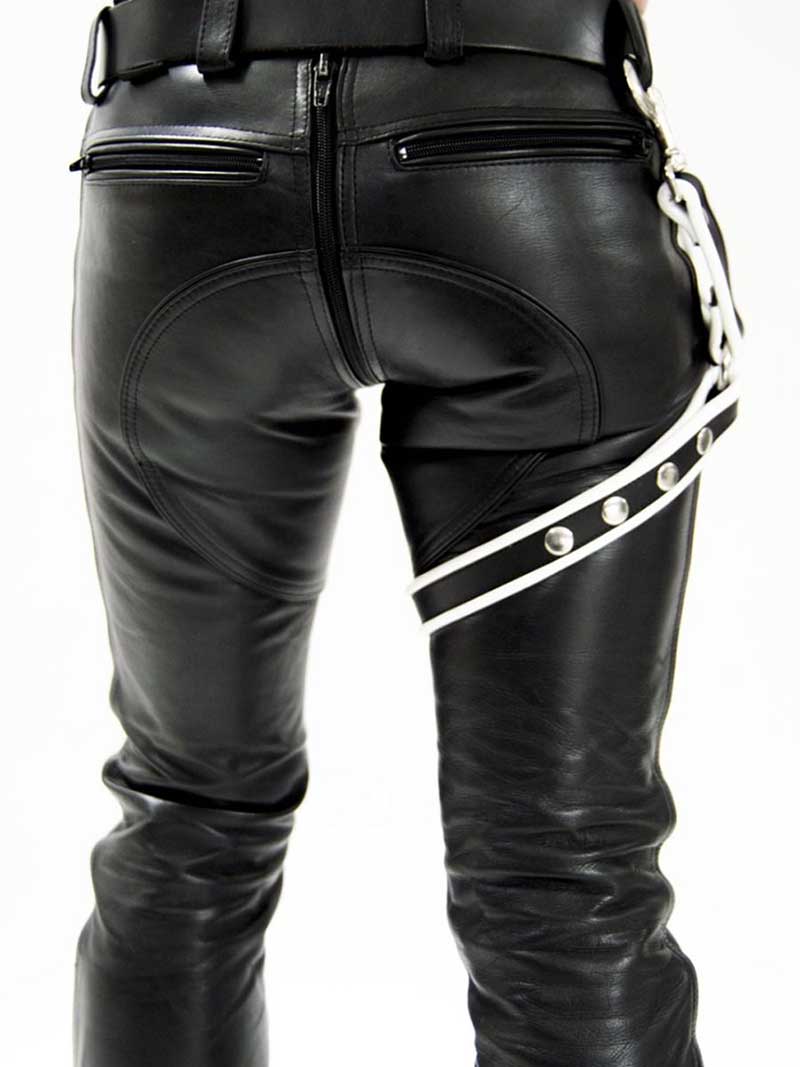 Harnais de jambe en cuir Mister B Noir/Blanc 602840 Taille L/XL Harnais de jambe en cuir Mister B Noir/Blanc 602840 Taille L/XL