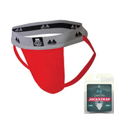 Red mm original edition bike style athletic jockstrap with gray and black mountain logo waistband size medium
