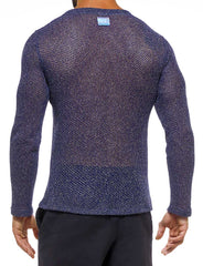 Modus Vivendi Knight T-Shirt mit V-Ausschnitt und langen Ärmeln, Blau, 05251, Größe S