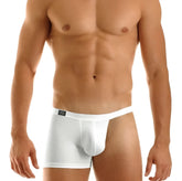White modus vivendi twin mini boxer brief underwear with supportive contoured design and black waistband tag size l