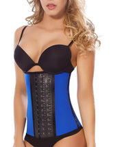 Moldeate 8031 workout waist cincher in blue with black adjustable lacing for waist shaping and support