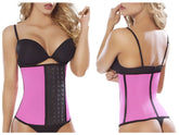 Moldeate 8031 workout waist cincher in fuchsia with pink and black adjustable lacing waist corset
