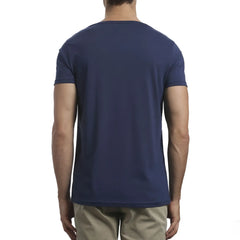 Navy blue mossimo standard issue short sleeved crew neck t shirt in size small for casual wear