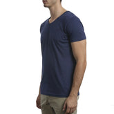 Navy blue cotton v neck short sleeved t shirt by Mossimo standard issue in size small perfect for casual wear