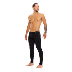 Black mundo unico cold mountain compression leggings with snug form fitting design size one size
