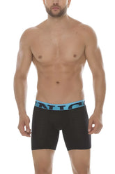 Black mundo unico cup alboroto mid boxer briefs with light blue antic waistband size m for everyday comfort