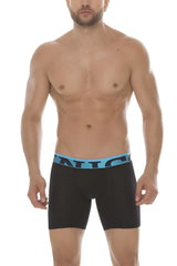 Black mundo unico cup alboroto mid boxer briefs with light blue antic waistband size m for everyday comfort
