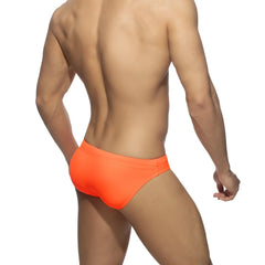 Neon swim bikini bright orange swim trunks with smooth form-fitting design ideal for swimming and beachwear