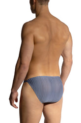 Blue pleated men’s briefs by OLAF BENZ RIOTANGA featuring breathable fabric for comfort and style