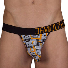 Offenbar geometrischer Low Rise Bikini-Unterwäsche, Orange MEH971, Größe S