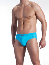 Bright turquoise olaf benz blu 1151 sport bikini swim trunks with sleek form-fitting design in size xl azure blue