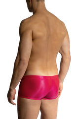 Bright pink glossy latex briefs by OLAF BENZ BLU2453 SUNPANTS highlighting smooth shiny material and bold color