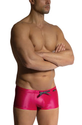 Olaf Benz blu2453 Sunpants bright pink shiny swim trunks with black and white checkered drawstring