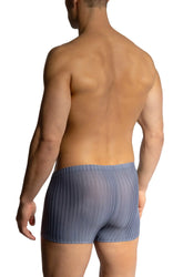 Blue ribbed boxer briefs by olaf benz minipants with snug form-fitting design for comfortable everyday wear