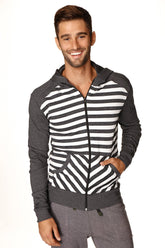 **Édition limitée originale** Sweat à capuche polaire de performance Yoga Track ajusté et croisé (rayures anthracite)