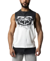 Oxidize Brandmark Shredder black and white distressed Batman logo sleeveless tank top for casual wear