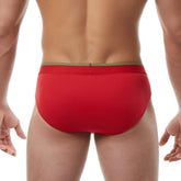 Papi heritage clasico hip brief underwear red with green waistband in medium size from 3 pack set