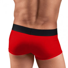 Red men’s microfiber briefs with black elastic waistband from papi cool solid brazilian trunk boxer brief 2 pack size m