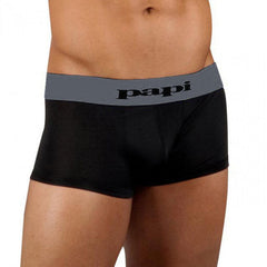Black papi brand microfiber briefs with gray waistband and papi logo in black lettering size xl in 2 pack set