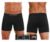 Black papi boxer briefs with subtle gray logo on waistband solid black gray cool2 2pk for everyday comfort