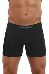 Black papi boxer briefs with textured gray waistband featuring papi logo in black and gray cool2 solid 2pk design