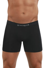 Black papi boxer briefs with textured gray waistband featuring papi logo in black and gray cool2 solid 2pk design