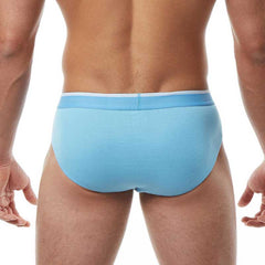 Light blue papi heritage clasico hip brief underwear with white waistband in size medium for comfortable everyday wear