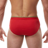 Papi heritage clasico hip brief underwear red with green waistband in medium size from 3 pack set