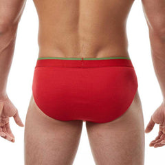 Papi heritage clasico hip brief underwear red with green waistband in medium size from 3 pack set