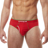 Papi heritage clasico hip brief underwear in red with green and white trim in size medium from a 3 pack set