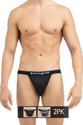 Black papi brand briefs with light blue elastic waistband featuring the papi logo for comfortable support