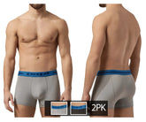 Gray Papi UMPA080 microflex Brazilian trunks with blue elastic waistband and logo in alloy black color