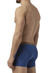 Blue-black papi umpa088 microflex brazilian boxer briefs with multi-colored elastic waistband front view