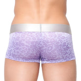Papi wild thing jaquard techno Brazilian trunks purple leopard-print briefs with silver waistband size L