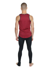 Red sleeveless tank top the perfect tank brick red with dark gray trim along the neckline and armholes